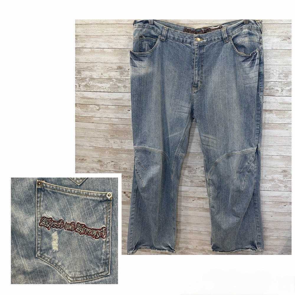 Speed & Strength Mens 44x32 Motorcycle Jeans Aramid Reinforced Riding Denim